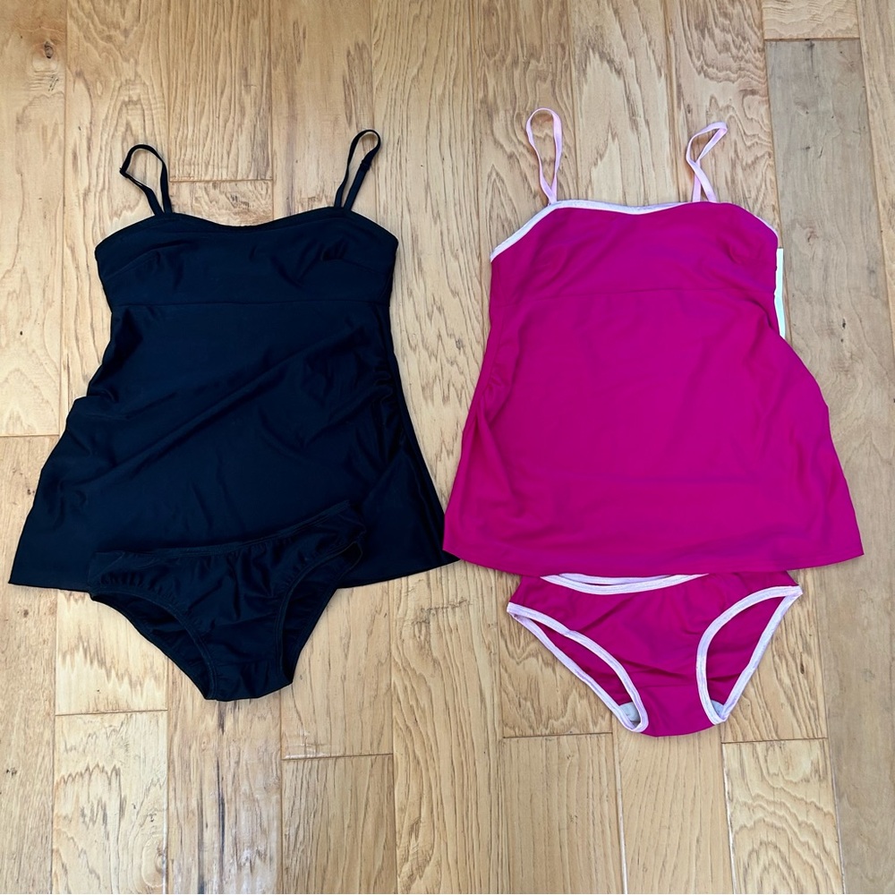 Maternity 2 piece Swimsuit Tankini 2 NEW Small Black Pink Pregnant Swimwear